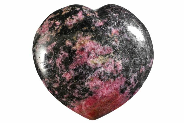 Polished Rhodonite Heart - Madagascar #160463